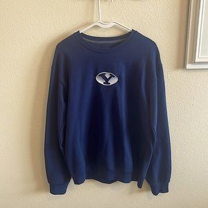 Navy blue, BYU embroidered crew neck